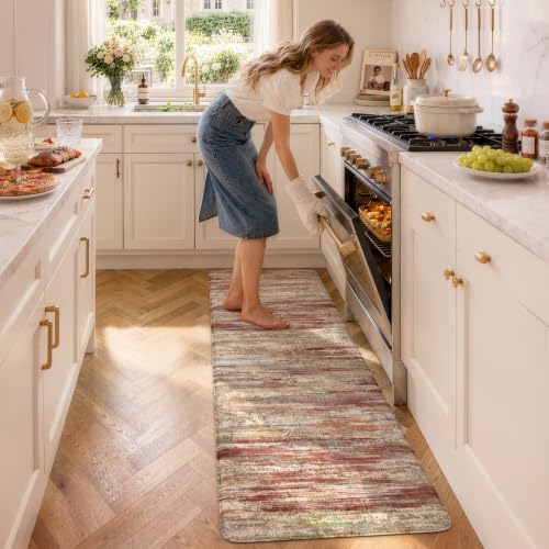 KIMODE Kitchen Mat Cushioned Anti Fatigue,Rustic Kitchen Runner Rug,24"x59"