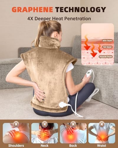 Ultra Hot Graphene Heating Pad for Neck Shoulders and Back