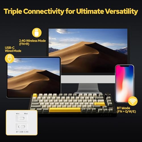 EPOMAKER Ajazz AK820 Pro Wireless Mechanical Keyboard with TFT Display&Knob