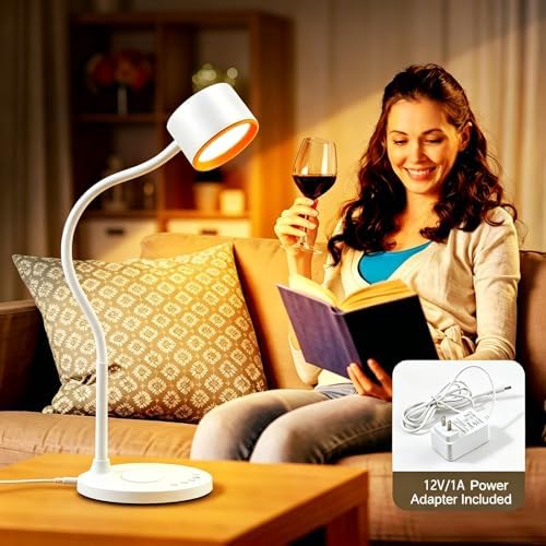 LiFMIRA Desk lamp with 2 USB Charging Ports, Touch Control Desk Light White