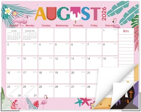 GuassLee Desk Calendar 2026-2027 Large 22" x 17" Desktop/Wall Monthly Calendar 19-Month School Year Planner Covers June 2026 to December 2027 with Julian Date&Notes for Easy Organizing