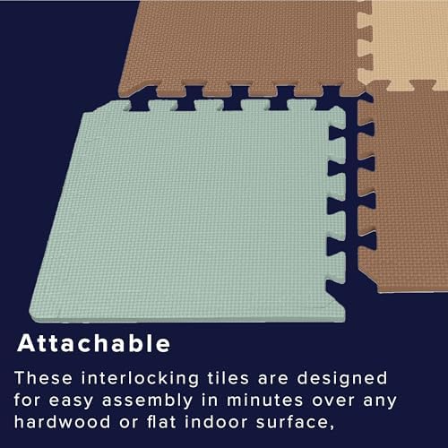 We Sell Mats Interlocking Foam Floor Tiles - 3/8" Thick Sage Mix 36-Pack