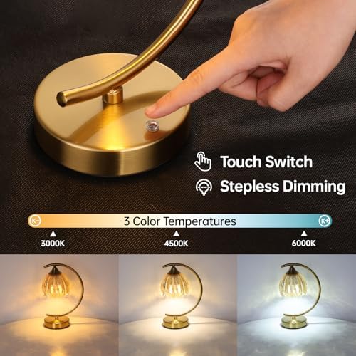 Shenmoyl Tulip Table Lamp, 5200mAh Cordless Touch Control Table Lamp with 3 Color Temps & Stepless Dimming, Rechargeable Battery Table Lamp for Living Room, Bedroom, Office, Shelf (Amber Tulip)