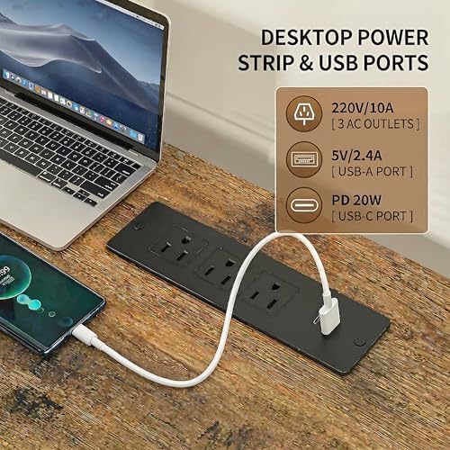Electric Standing Desk with Wheels, 63'' x 24'' Standing Desk Adjustable Height with Charging Station, 2 USB Ports, 3 Power Outlets, 4 Caster, 27''-46'' Lifting Range Stand up Desk(Brown)