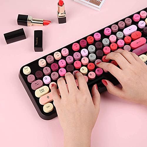 FOPETT Keyboard and Mouse Sets, Wireless, Reliable 2.4 GHz Connectivity for PC,Laptop,Smart TV and More (Black Colorful)