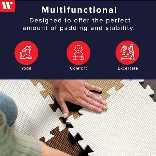 We Sell Mats Interlocking Foam Floor Tiles - 3/8" Thick Brown/Tan 18-Pack
