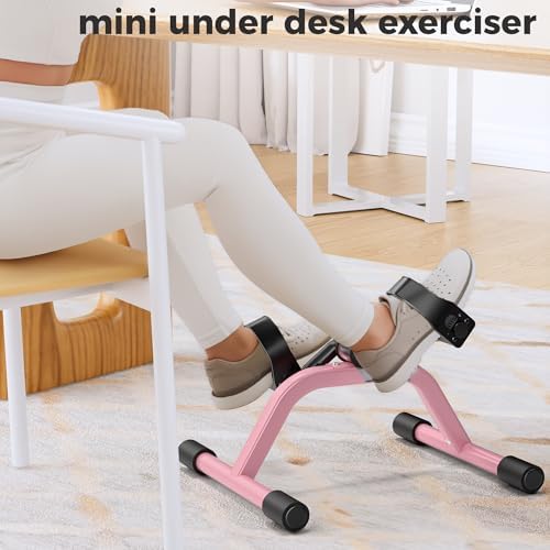 RYGEO Pedal Exerciser Mini Exercise Bike for Leg and Arm Recovery Exercise Lightweight and Portable Floor Bike