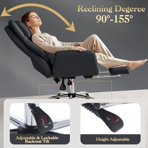 Cross Legged Office Chair with Adjsutable Armrests & Headrest