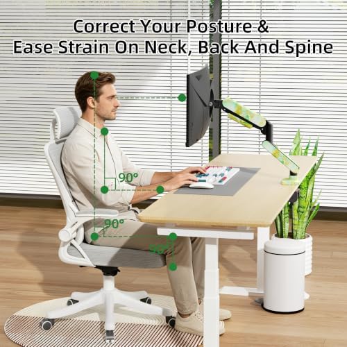 Single Monitor Arm for 17 to 35 inch, Hold 22 lbs, (Stone Green)