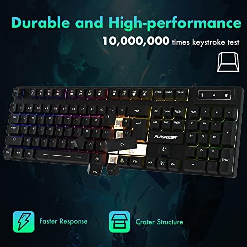 Gaming Keyboard and Mouse Combo, Wired Full Size Keyboard Mouse