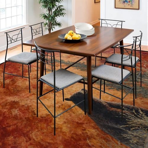 Nature Inspired Bear Pine Scene Warm Earthy Tones Area Rug Outdoor Patio Rug Play Mat Modern Floor Carpet Non-Slip Home Decor Living Room Kids Bedroom Nursery, 9x12 ft
