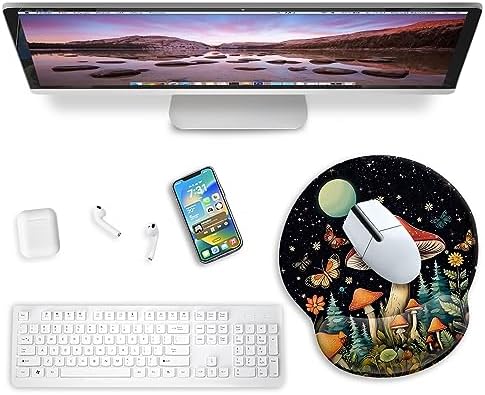 Blusabaca Mushroom Mouse Pad Wrist Rest Ergonomic Mousepad Wrist Support