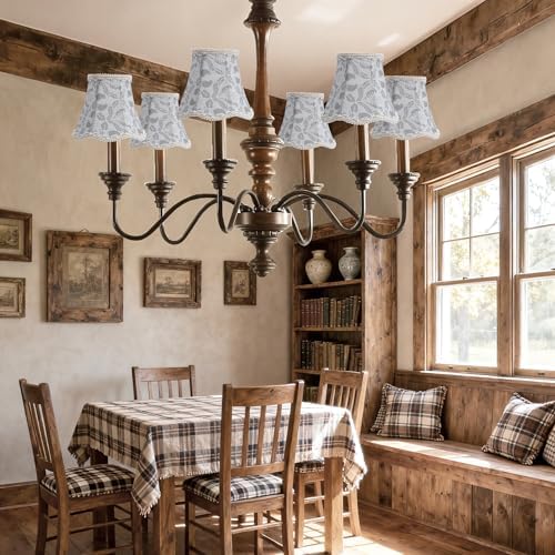 Fuloon Small Clip on Chandelier Lamp Shades, 6 Pack, Branch Bird