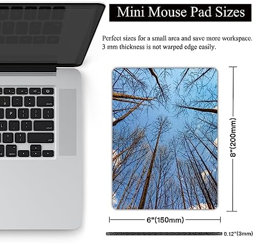 Small Mouse Pad, Mini Mouse Pad 6 X 8 Inch with Non-Slip Rubber Base for Keyboard Tray Laptops Wireless Mouse Home Office Travel, Washable & Portable (Woods Forest)