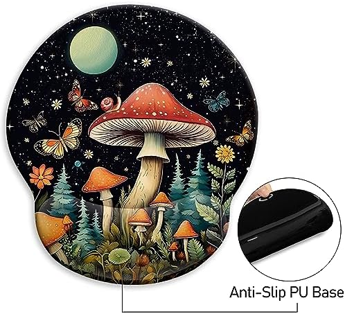 Blusabaca Mushroom Mouse Pad Wrist Rest Ergonomic Mousepad Wrist Support