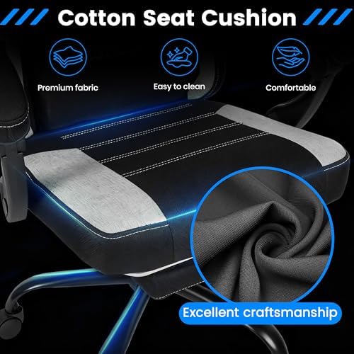 Gaming Chair, Ergonomic Computer Chair with Footrest and Lumbar Support, Height Adjustable Office Chair with 360° Swivel Seat and Headrest