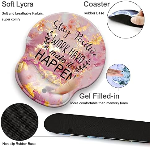 4 in 1 Mouse Pad Set with Wrist Rest for Keyboard,Desk Mat,Coaster-Marble