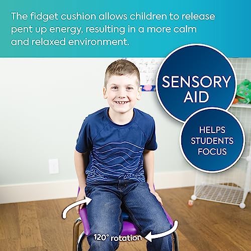 BouncyBand Sit & Twist Active Seat Cushion – 12” D Sensory Cushion for Kids Up to 300lbs – Sensory Tool Promotes Active Learning and Improves Focus and Productivity (Pack of 3)