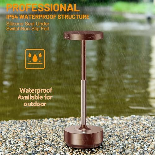 LED Cordless Table Lamp Rechargeable,Battery Powered Outdoor Table Light