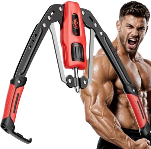 Hydraulic Twister Arm Trainer, 10-Level Adjustable 22-440lbs Resistance, Chest Expander with Cylinder Protective Cover & PU Handle, Home Gym Equipment for Arm Chest Shoulder Strength Training