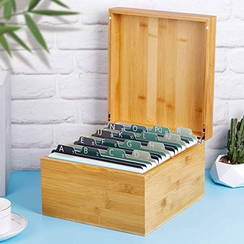 MaxGear Bamboo Business Card Organizer for 5" x 8" Cards