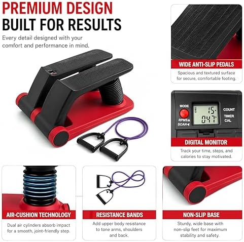 Air Stepper Machine with Resistance Bands