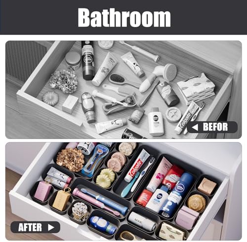 Drawer Organizers Bins 18 PCS for Bathroom Makeup Desk Office