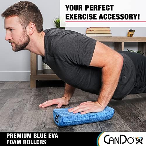 CanDo Blue Marble High Density EVA Foam Roller For Muscle Restoration, Massage Therapy, Sport Recovery, And Physical Therapy. 6" x 36", Half-Round (30-2210)