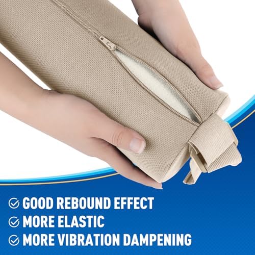 CushZone Memory Foam Lumbar Roll Support Pillow, Large Khaki