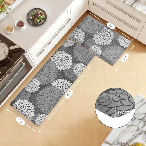KIMODE Anti Fatigue Mats for Kitchen Floor Cushioned Kitchen Rugs Sets of 2