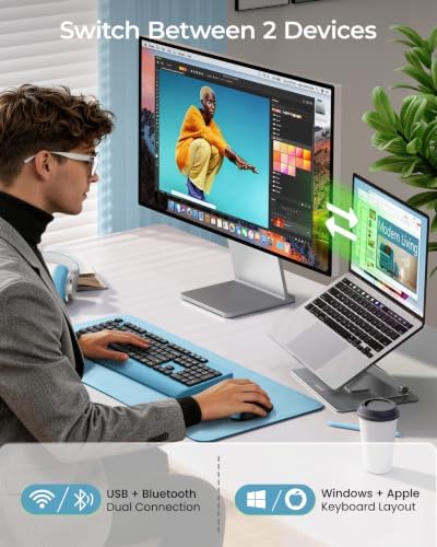 seenda COE200 Wireless Bluetooth Keyboard and Mouse Combo with Wrist Rest