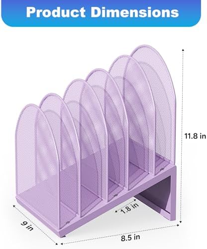 gianotter Desktop File Organizer with 5 Compartments