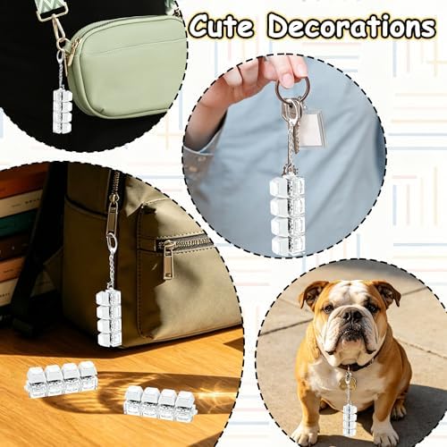 2 PCS Keyboard Fidget Toy, Double Layer Keycap Keyboard Fidget Keychain 4-in-1 Keyboard Decompression Button Finger Clicker Toys, Portable Tactile Button Sensory Fidget Toys Stress Relief Gifts（White）