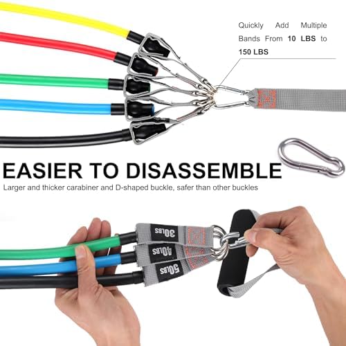 Resistance Bands with Handles and Door Anchor for Home Workouts