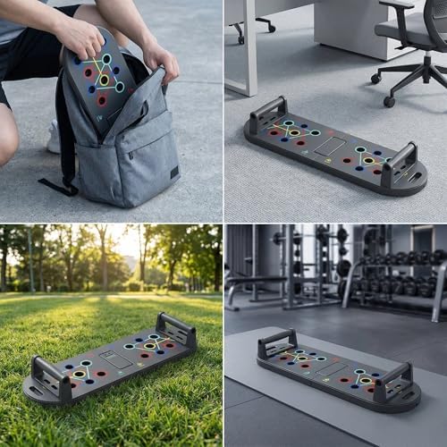 Foldable Push Up Board, Portable Multi-Function Fitness Exercise Board for Home Total Body Workout