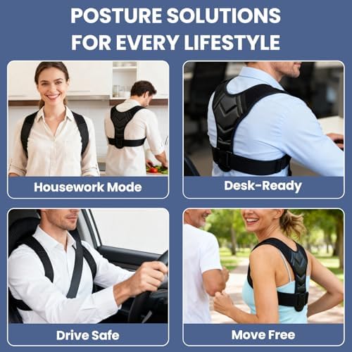 Posture Corrector for Men & Women,back posture corrector for men,posture brace,back straightener posture corrector,Adjustable Upper Back Shoulder Brace, Back Straightener for Neck, Spine Alignment, Improve Posture, Comfortable & Breathable,S/M
