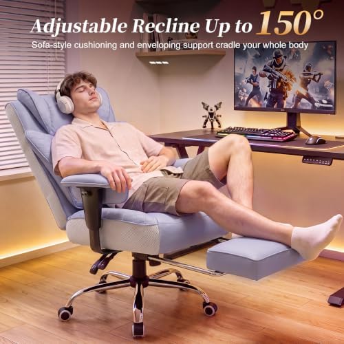 COMHOMA Big and Tall Gaming Chair with Footrest Ergonomic Office Chair