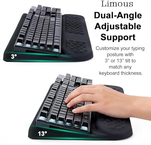 LIMOUS 2-in-1 Wrist Rest, Keyboard Stand, Ergonomic Wave Wrist Pad
