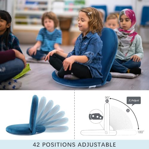 Nnewvante Floor Chair,42 Position Adjustable Back Support,Blue