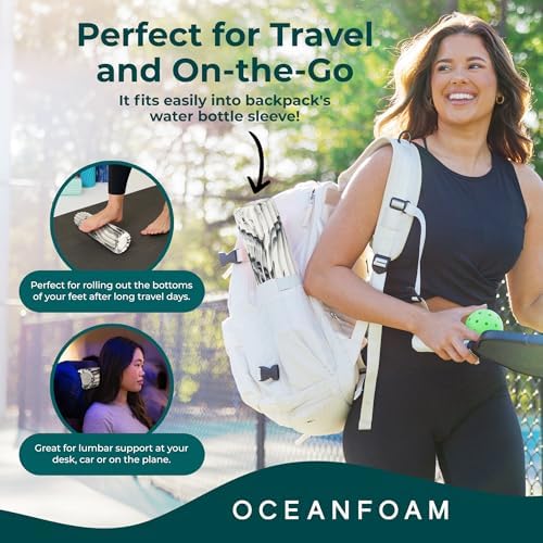 Oceanfoam Ripple Small Foam Roller for Physical Therapy (Natural Marbled)