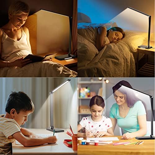 LED Desk Lamp with Wireless Charger, USB Charging Port, Night Light