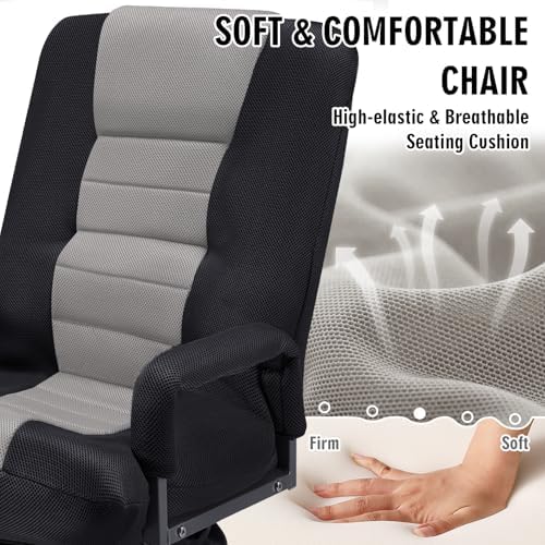 Swivel Floor Gaming Chair w/Armrests,Folding Video Reclining Sofa w/6 Adjustable Position, Padded Backrest & Cushion, Lazy Lounger Couch for E-Sports, Reading, Relaxing, Watching TV, Grey