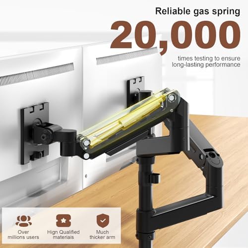 Heavy Duty Dual Monitor Arm for 17-49" Screens, Vertical Stack, 44lbs