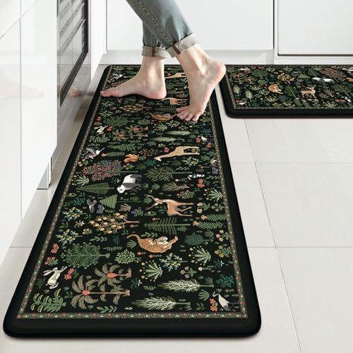 KIMODE Kitchen Mats for Floor Cushioned Anti Fatigue, Kitchen Rug Sets of 2