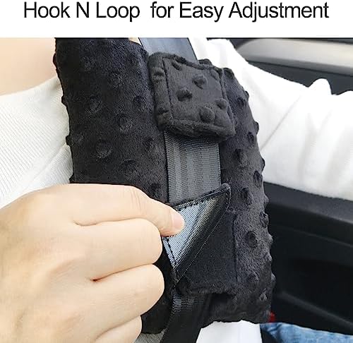 Neck Pad Strap Cushion Pillow for Arm Sling Comfort Shoulder Support Pad Rotator Cuff Replacemet Surgery Elbow Brace Carry Padded Cover Broken Wrist Hand Injury Cast, Minky Dot Black