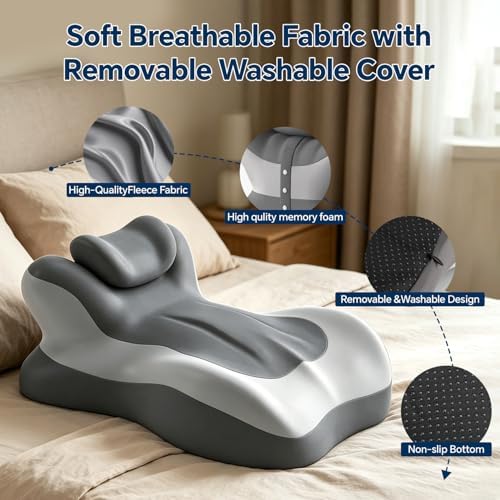 Ergonomic Reading Pillow Memory Foam Wedge Pillow Adjustable Neck Pillows B