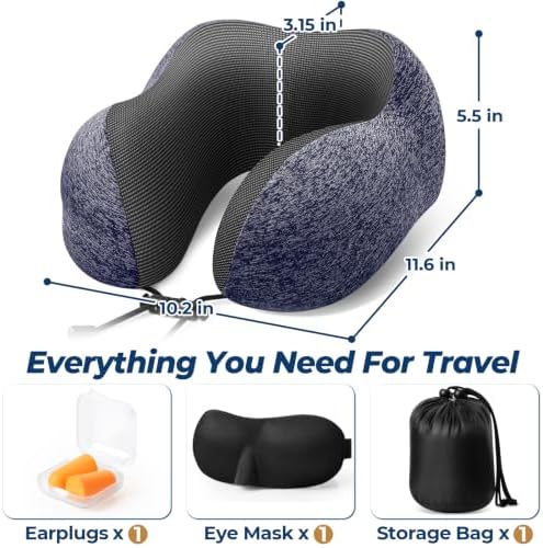 ExploreBliss Travel Pillow, Neck Pillow Airplane, Mottled Blue
