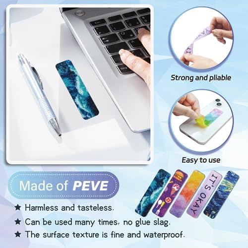 72 Pieces Anxiety Sensory Stickers with Storage Box - Sensory Stickers 2 Textured Surface - Fidget Strips for Office & Classroom Desk Adult & Teen Stress (Personality)