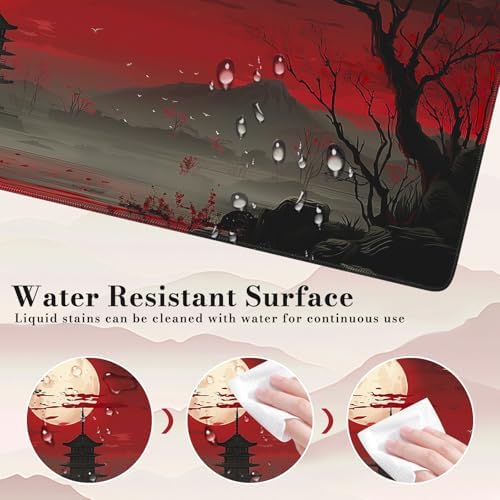 iCasso Desk Protector Mat, Large Japanese Mouse Pad, Full Moon