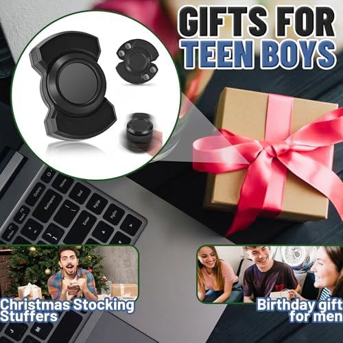 3-in-1 Fidget Spinner Toy for Adult Metal Slider Clicker Spinner Magnetic for Adult Men Office Desk Toy Stress Anxiety Relief ADHD Magnet EDC Cool Gadget Gifts Easter Basket Stuffer - Silver